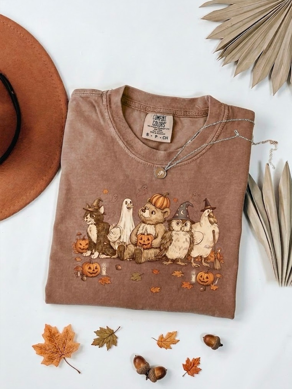 Spooky Woodland Animal Cottagecore Brown Comfort Colors T-Shirt